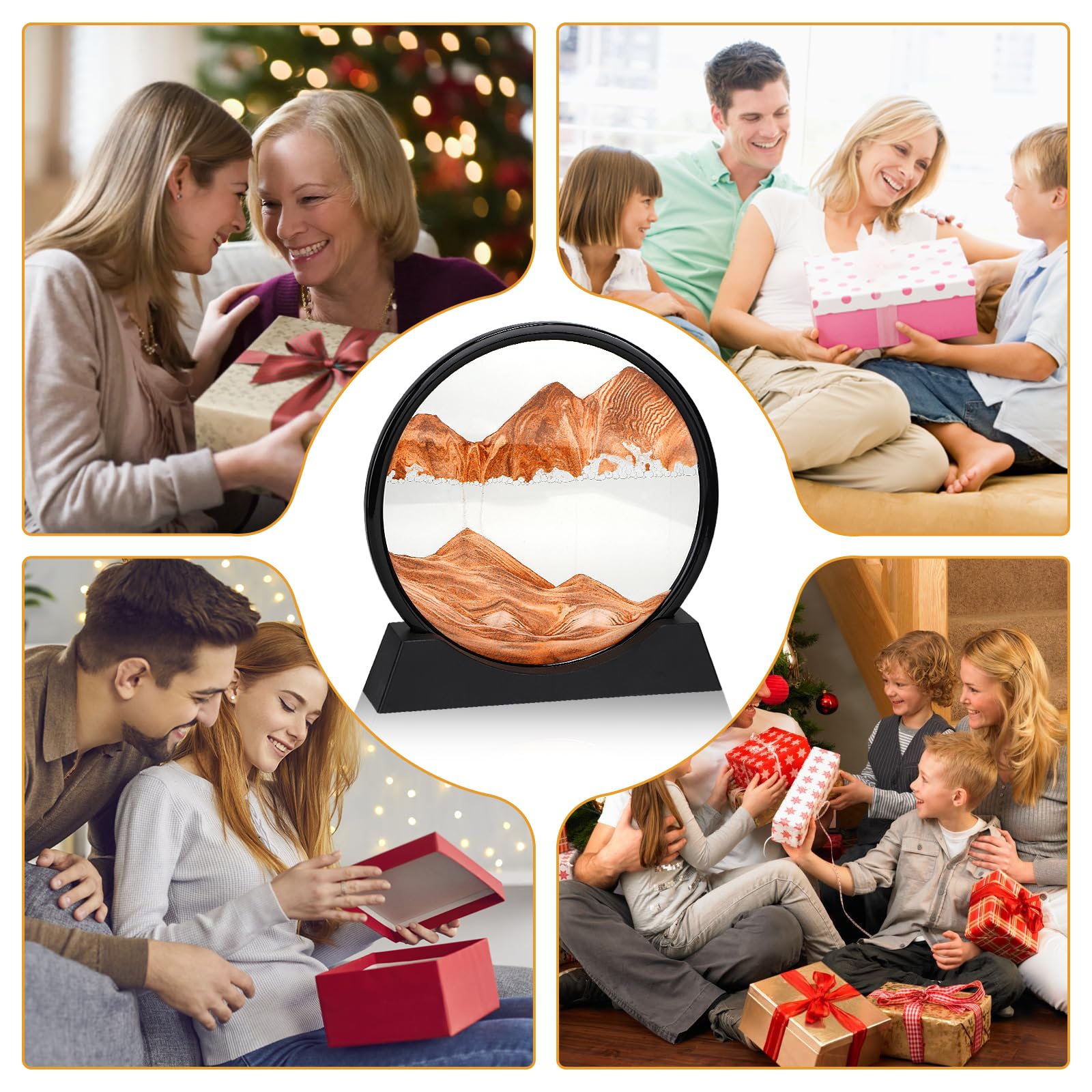 Sablier 3D Avec Sable Mouvant, Lampe De Table Motif Paysage De Sable Profond De La Mer Profonde