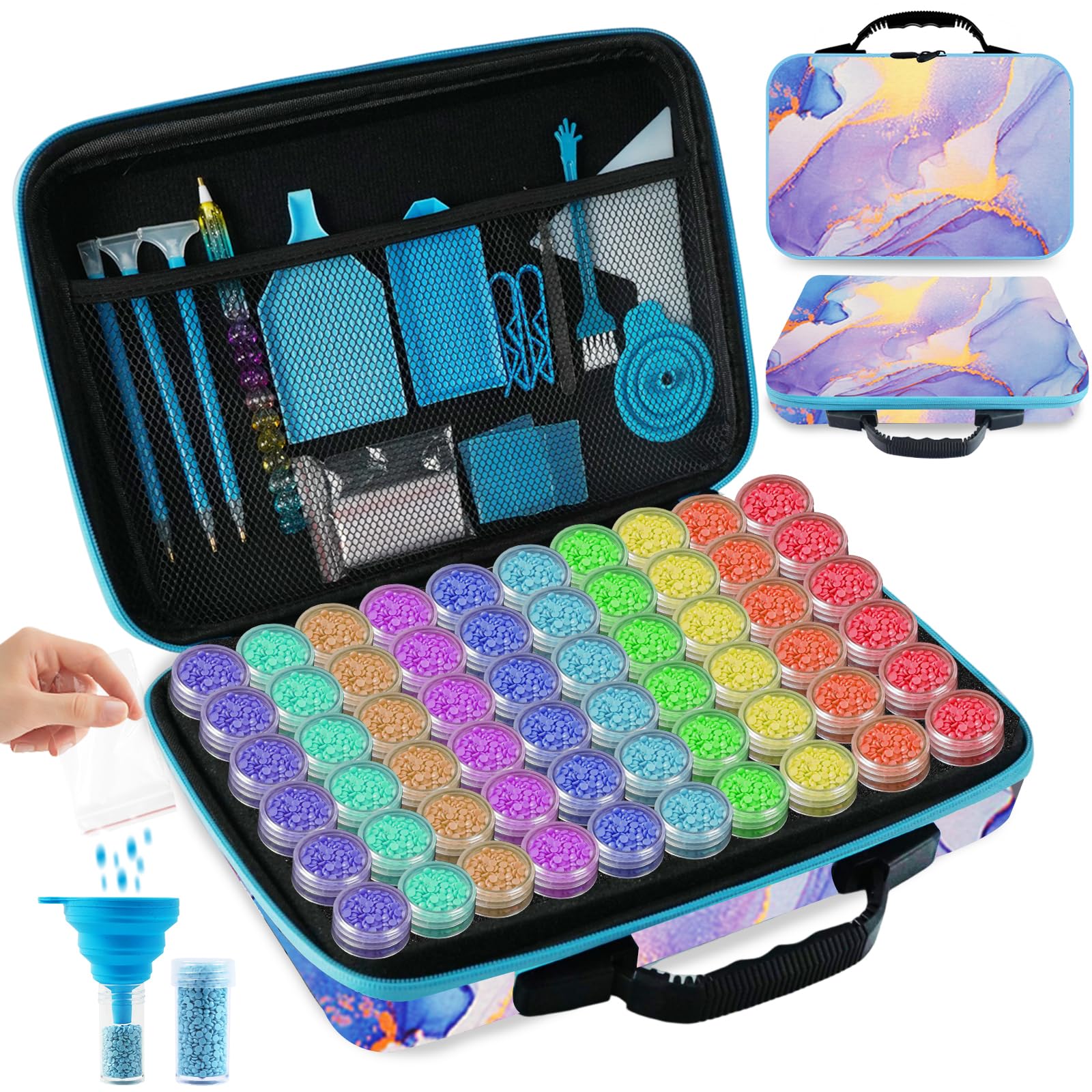 Diamonds&PearlsBox Set1000個限定！ Amazon.com: TAVOLOZZA Diamond Art Storage Case, 60 Slots Portable