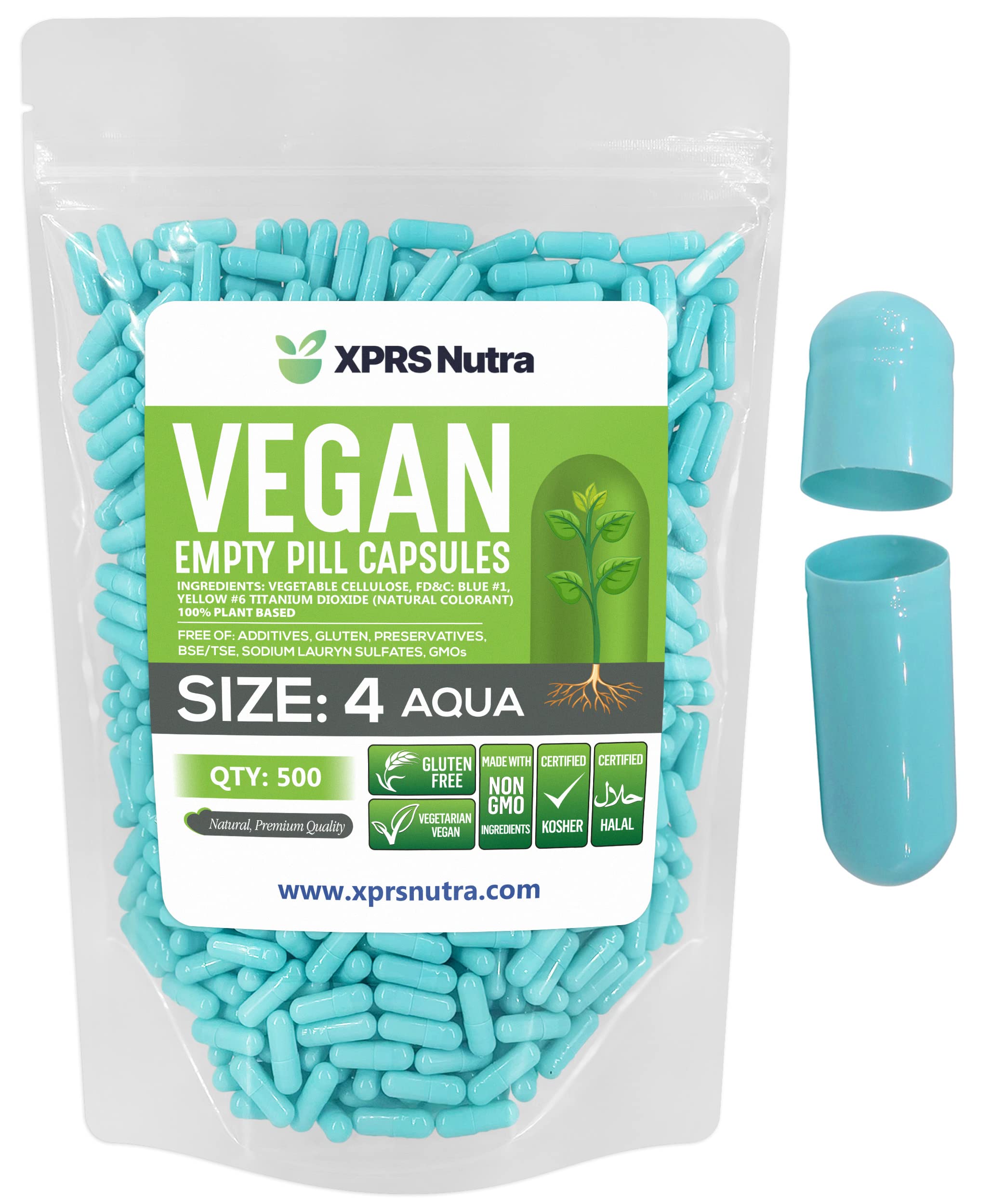 XPRS Nutra Size 4 Empty Capsules - 500 Count Small Clear Empty Vegan Capsules- Vegetarian Pills - DIY Vegetable Capsule Filling - Fillable Do-It-Yourself Caps for Supplements — Amazon image 7