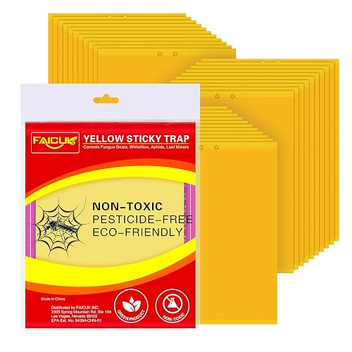 Faicuk Yellow Dual-Sided Sticky Fly Traps for Plant Insect Like