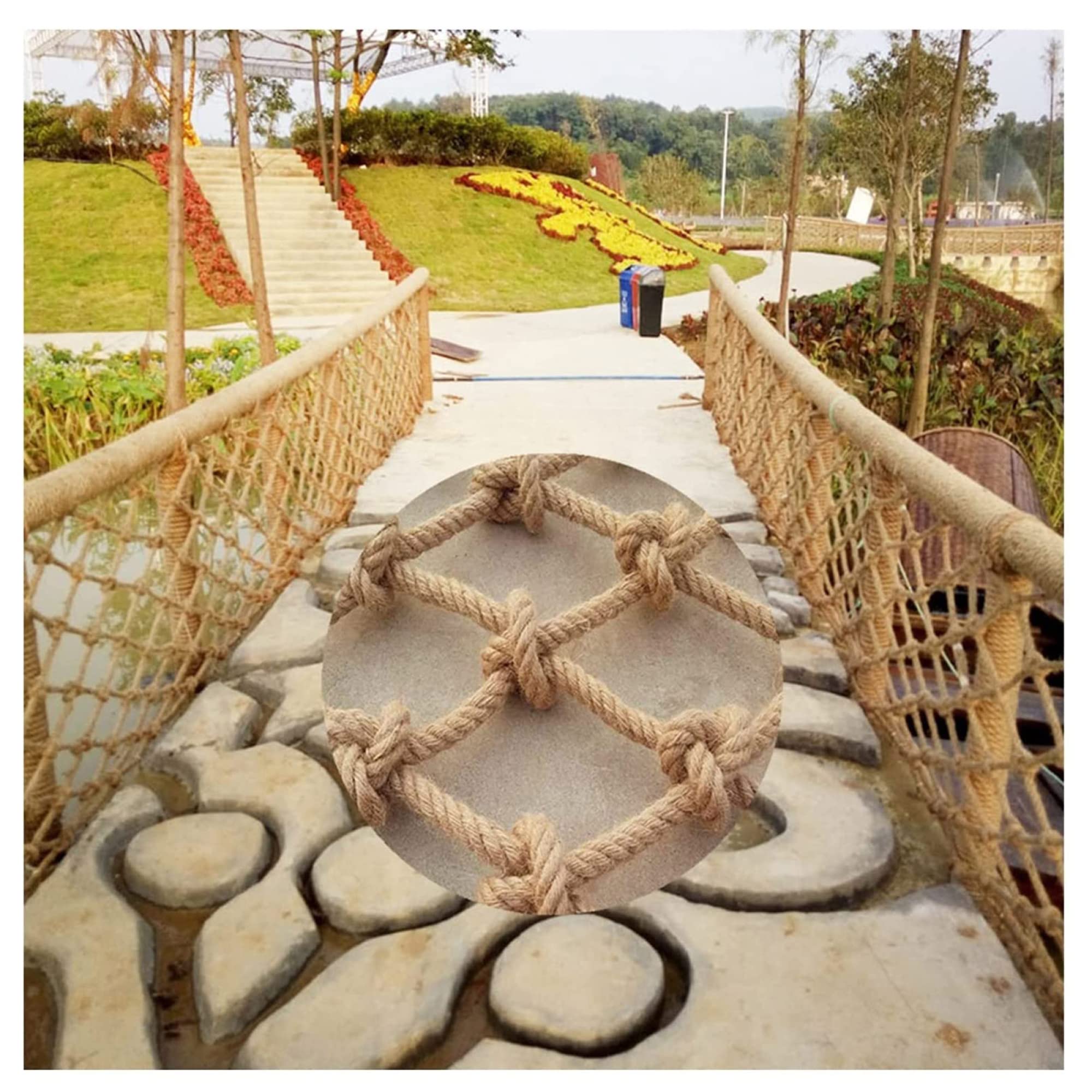 GJMSSMY Heavy Duty Child Safety Net - Thick Hemp Rope Climbing Net for Plants & Ceiling Decoration 15cm Mesh Pond & Garden Safety Solution
