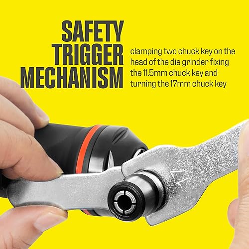 Miniatura 4 de Berkling Tools Amoladora neumática de 14 de pulgada, grado profesional, resistente, con control de velocidad variable (ángulo, ángulo recto)