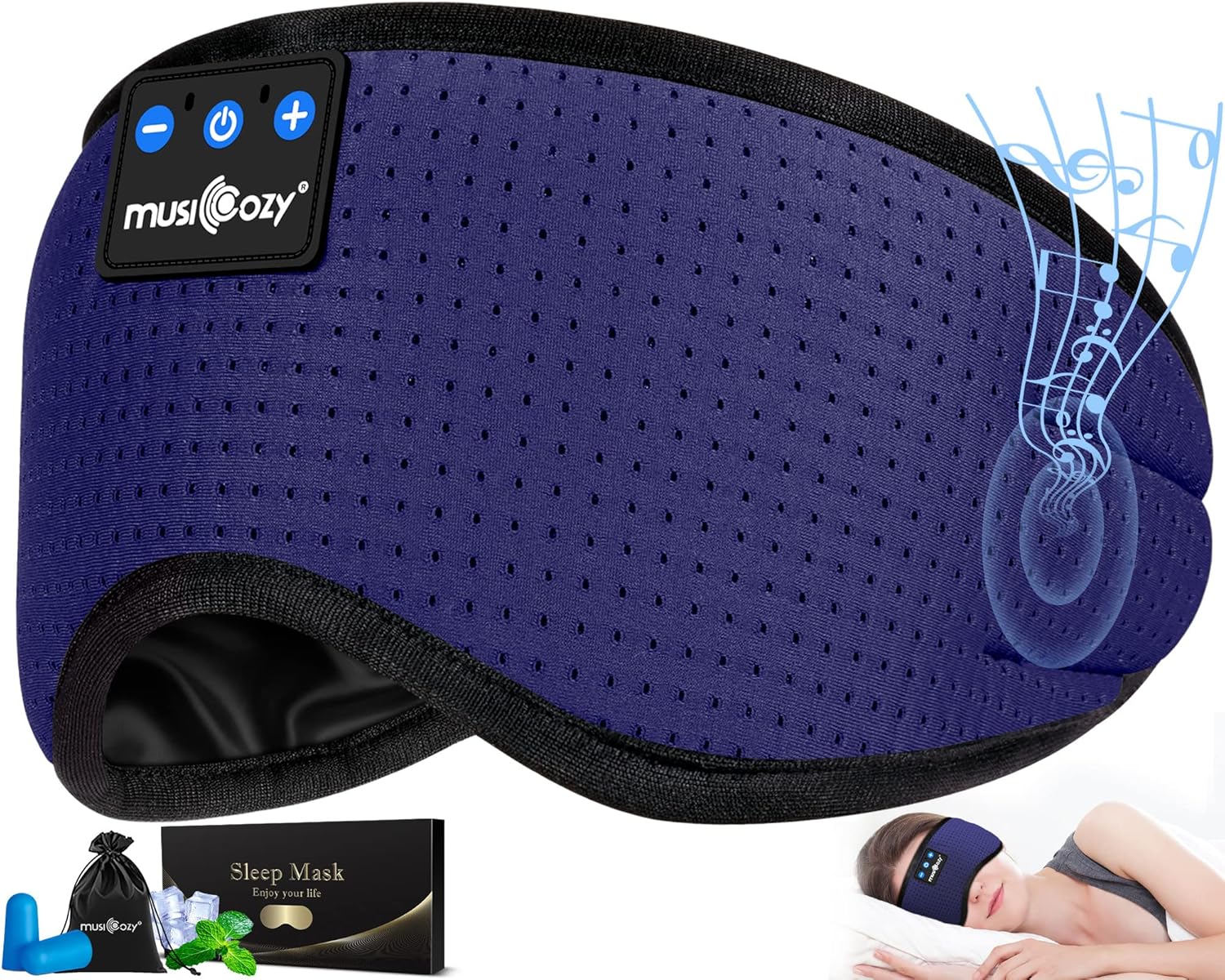 MUSICOZY Sleep Headphones Bluetooth 5.2 Headband Breathable Sleeping Headphones, Wireless Music Eye Mask Earbuds Earphones for Side Sleepers Men Women Air Travel Cool Tech Gadget Gifts MUSICOZY Sleep Headphones Bluetooth 5.2 Headband Breathable Sleeping Headphones, Wireless Music Eye Mask Earbuds Earphones for Side Sleepers Men Women Air Travel Cool Tech Gadget Gifts