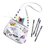 DIY Coloring Butterfly Crossbody Bag for Kids with Washable Markers, Reusable Colorable Bag for Girls & Boys, Creative Arts & Crafts Activity, Fun Gift for Travel, School