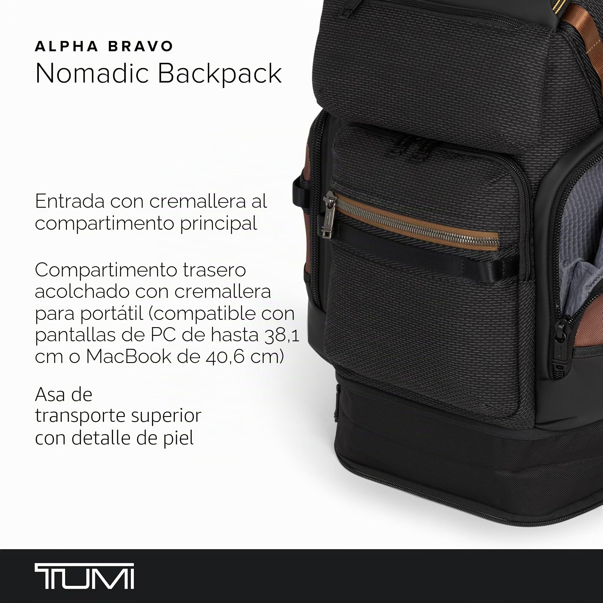 Tumi Mochila Nomadic para hombre, Negro Onyx, Talla única, Moderno