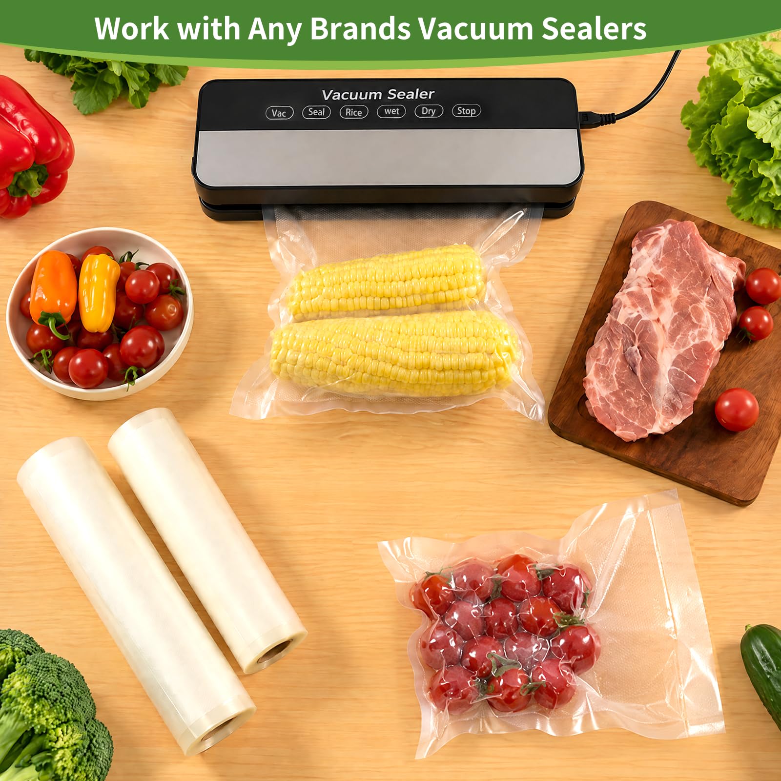 Vacuum Sealer Bags - 200 Pint Bags -4 Vacuum Sealer Bags - 200 Pint Bags -4