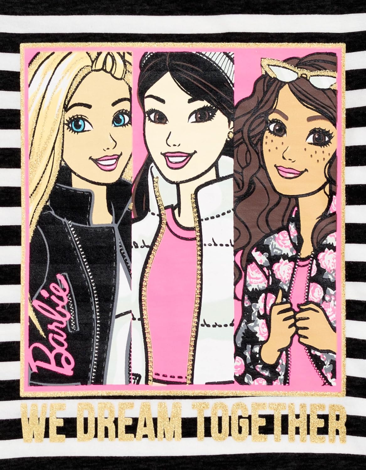 Barbie Little Girls T-Shirt and Mesh Tutu Black/Pink 6 - Image 6