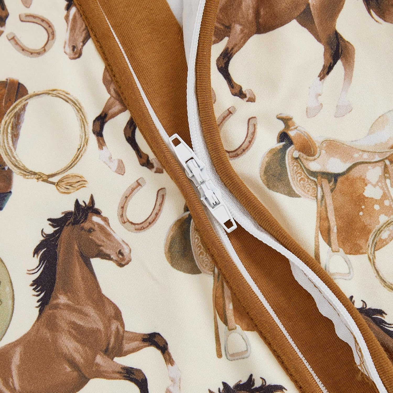 BULINGNA Baby Boy Girl Western Clothes Horse Print Long Sleeve Zipped Romper Jumpsuit One Piece Newborn Fall Winter Outfit - Image 7