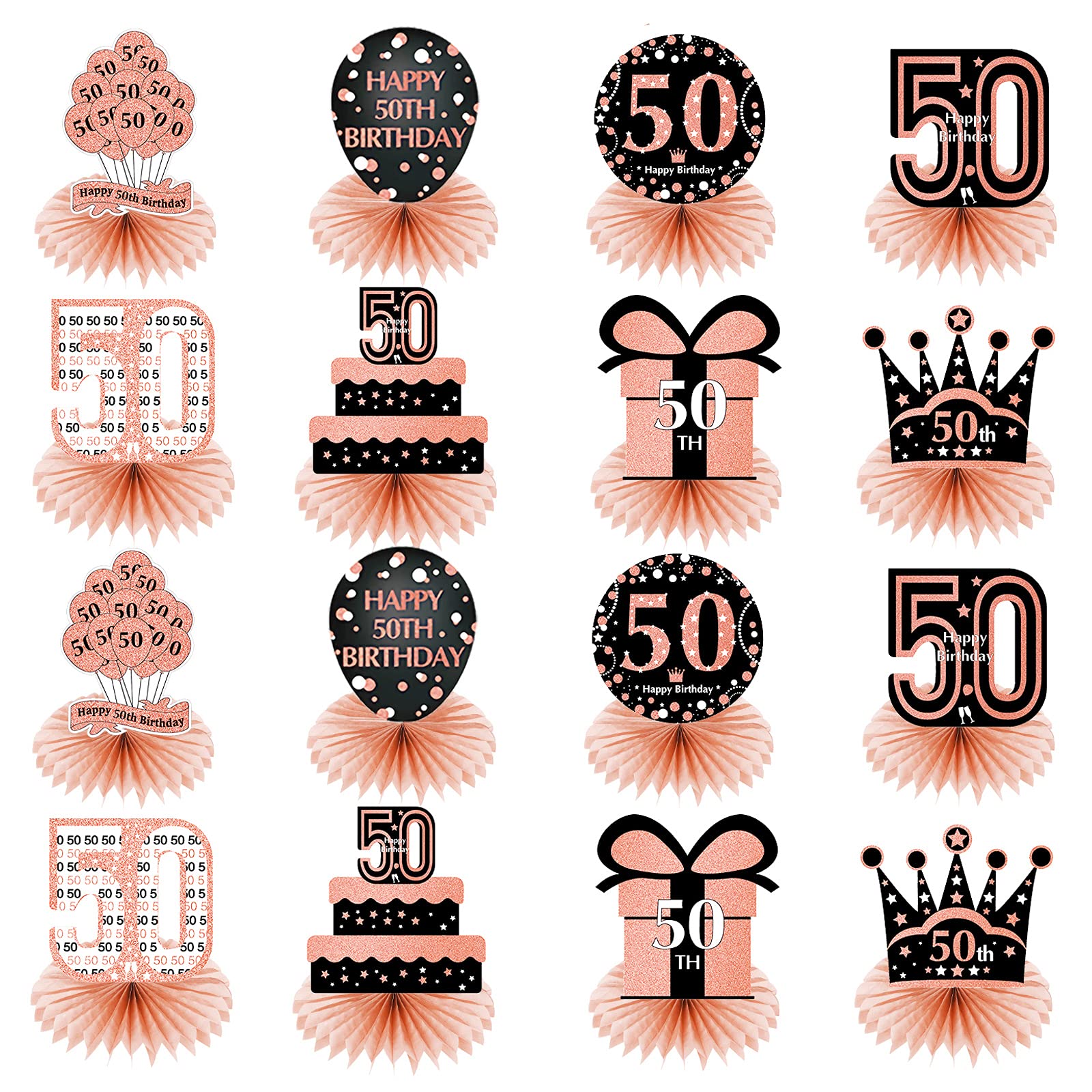 Buy 16 Pieces 50th Birthday Decorations Table Centerpiece for Women Happy 50th