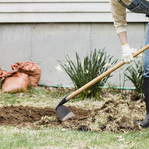 Miniatura 2 de YARNOW Herramienta de jardín Hoe – Azada de deshierbe de acero inoxidable para jardinería, aflojamiento del suelo del patio trasero, plantación de