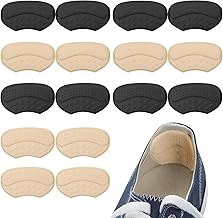 VEGCOO 16Pcs Coussinet Talon Chaussure Antidérapants, Coussinets, Coussinet Talon Chaussure, Protege Talon Chaussure, Antidérapants Auto Adhésif Semelles (4 Paires Beige + 4 Paires Noir)