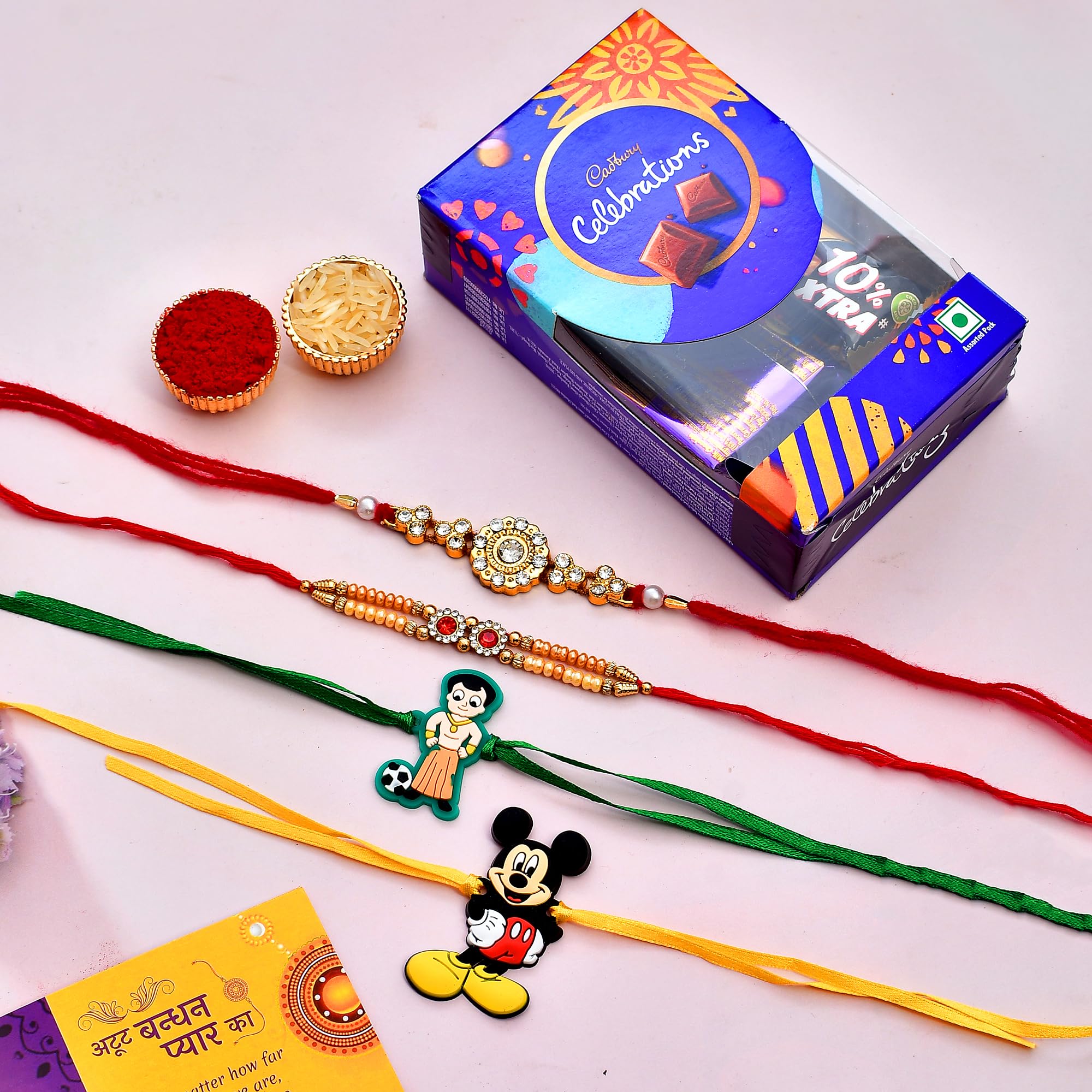 CraftVatika Family Rakhi with Chocolate Combo Set for Brother Bhaiya Bhabhi and Kids, Rakhi with Chocolate Gift Combo Kids Rakhi Brother Bhabhi Rakhis Set of 4 (B0CCMM6669) Amazon Price History, Amazon Price Tracker
