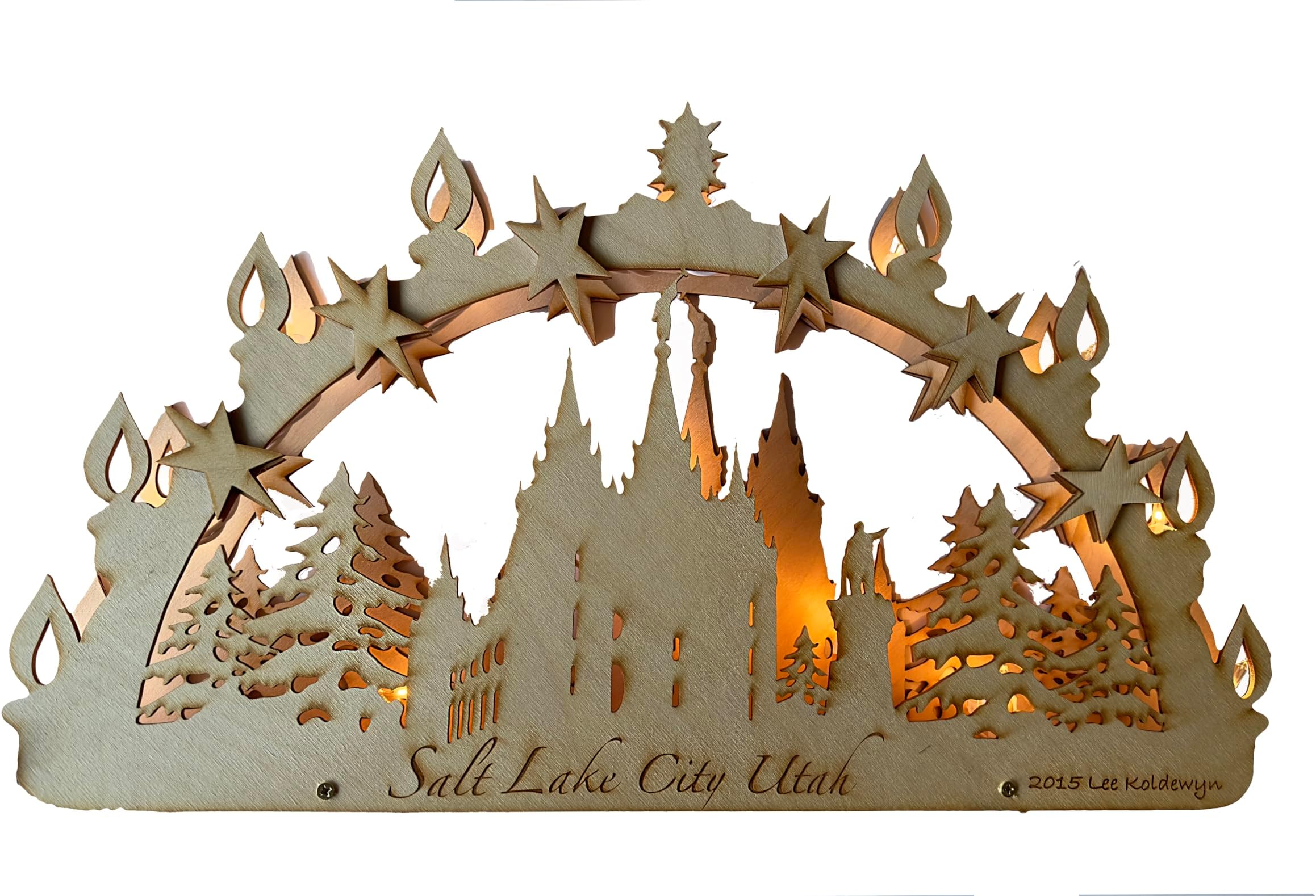Salt Lake L D S Temple Pines Lighted Candle Arch Schwibbögen