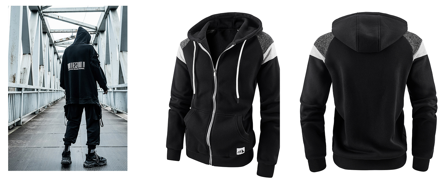 OHSNMAKSL Men's Full Zip Hoodie Fleece Jacket Sweatshirt Lined