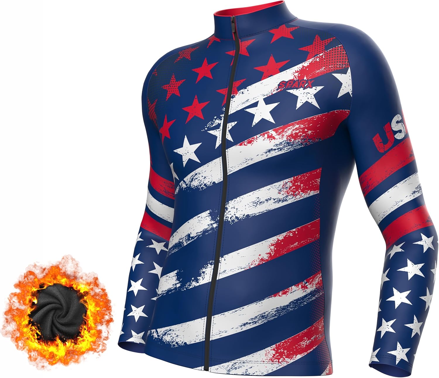 Sparx Men Winter Cycling Jerseys Bike Bicycle Long Sleeve Thermal Fleece Cold Weather Jacket