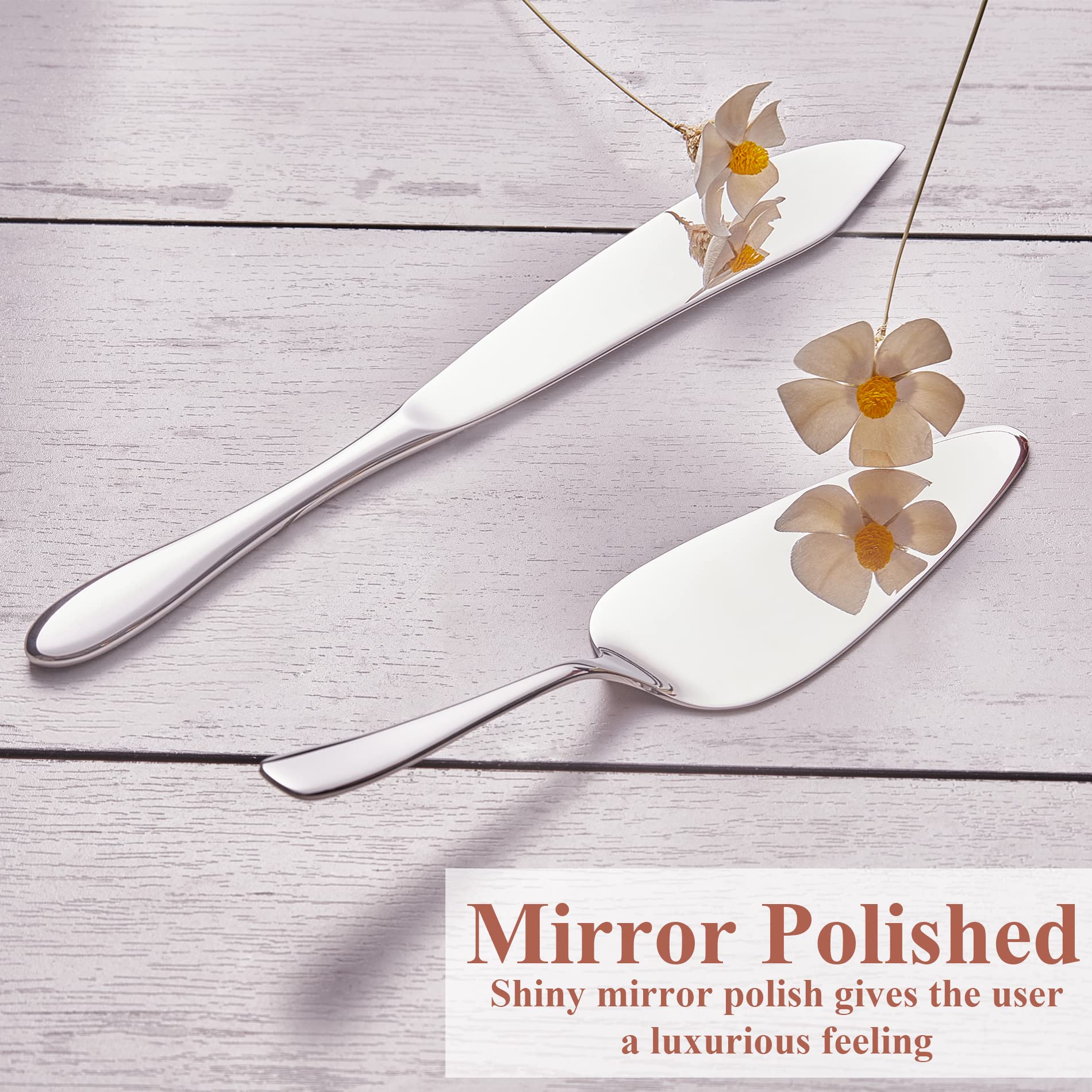 Elegant Cake Knife & Server Set - Stainless Steel -5 Elegant Cake Knife & Server Set - Stainless Steel -5