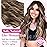 REECHO Clip in Hair Extensions, 20 One Piece Hair Extension Clip in Wefts Long Thick Beach Wavy Natural Soft Synthetic Hairpieces for Women, Chocolate Brown with Blonde Highlights
