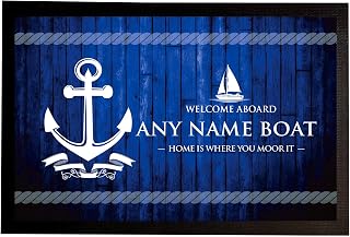 Personalised Boat Mat - Sailing boat, narrowboat, Anchor 60x40cm door Mat B201