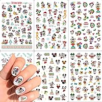 Vista 9 de 4 bonitas calcomanías de uñas de dibujos animados autoadhesivos 3D, suministros de decoración de uñas de Navidad, calcomanías de uñas Kawaii