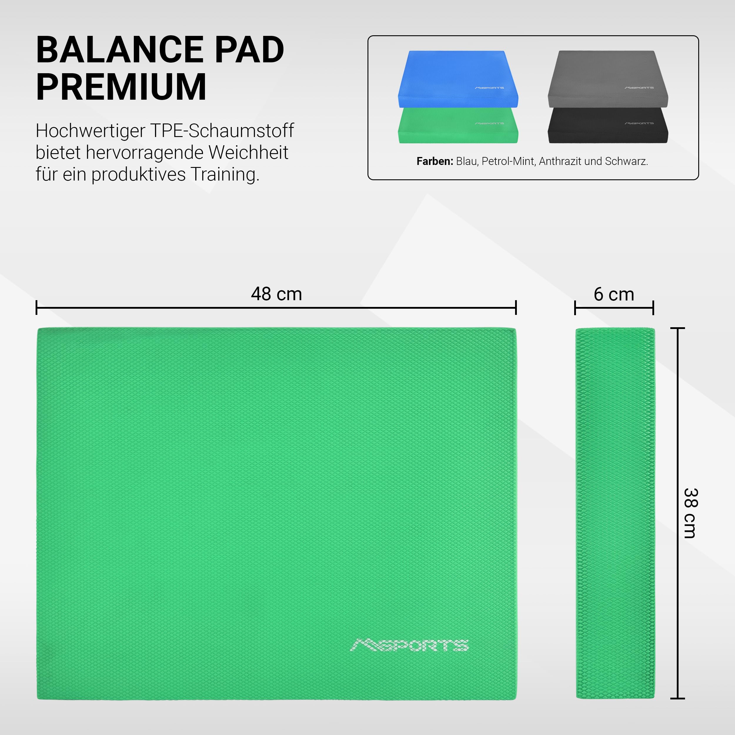 Balance Pad Premium - incluye Póster de ejercicios - Entrenamiento de equilibrio y coordinación, Tabla de Equilibrio