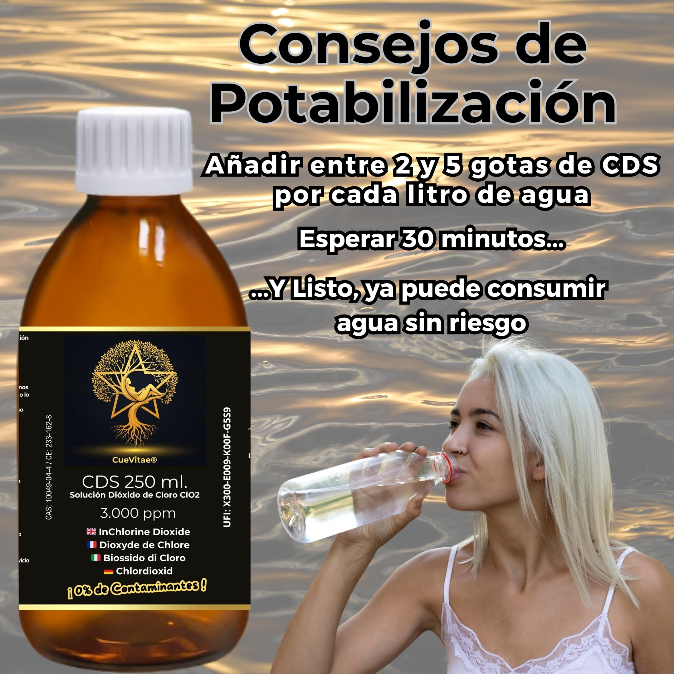 CDS 0,3% | Pack 2X250 ml | Solución Acuosa | Vidrio Ámbar