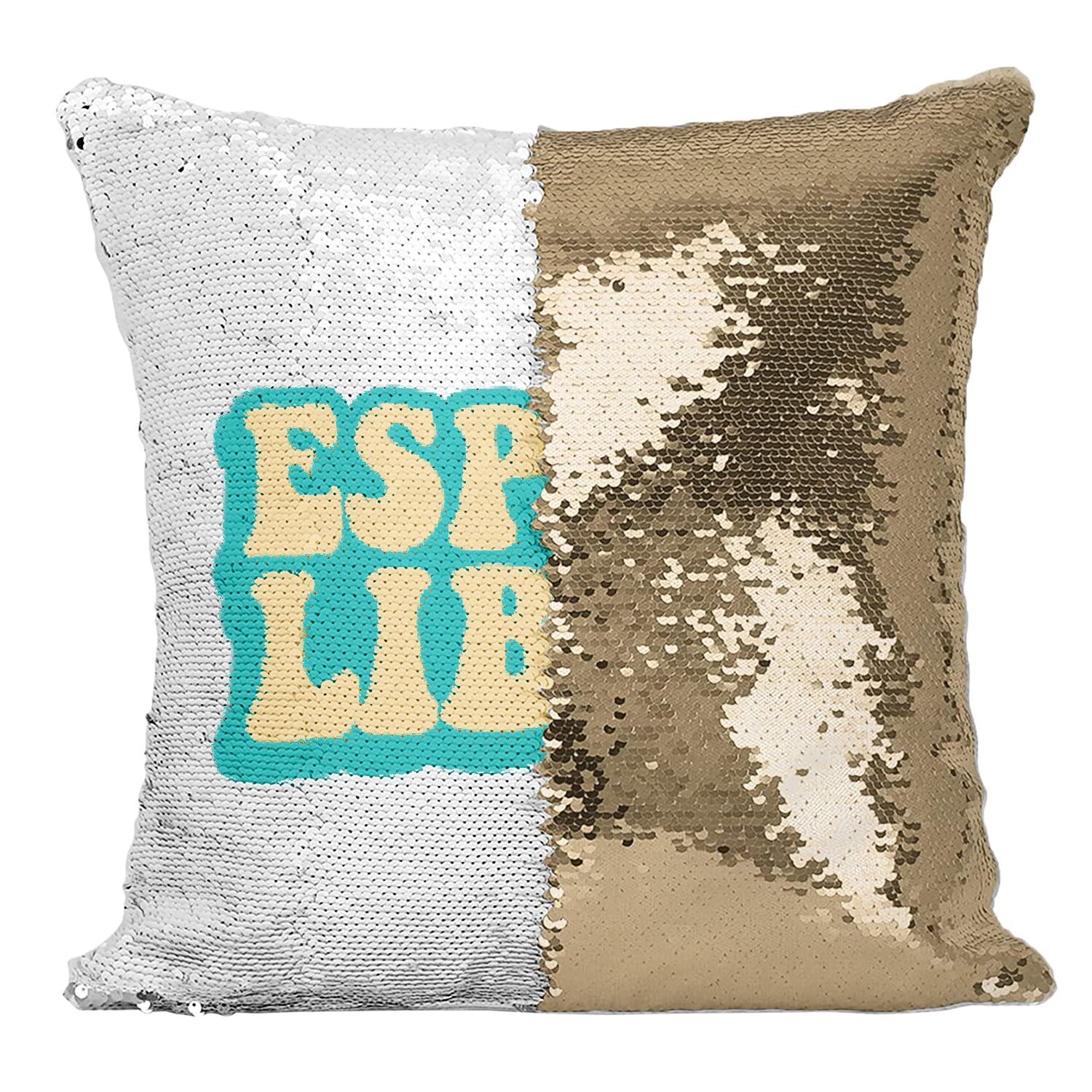 Coussin Paillettes Doré Esprit Libre pour Déco Inspirante