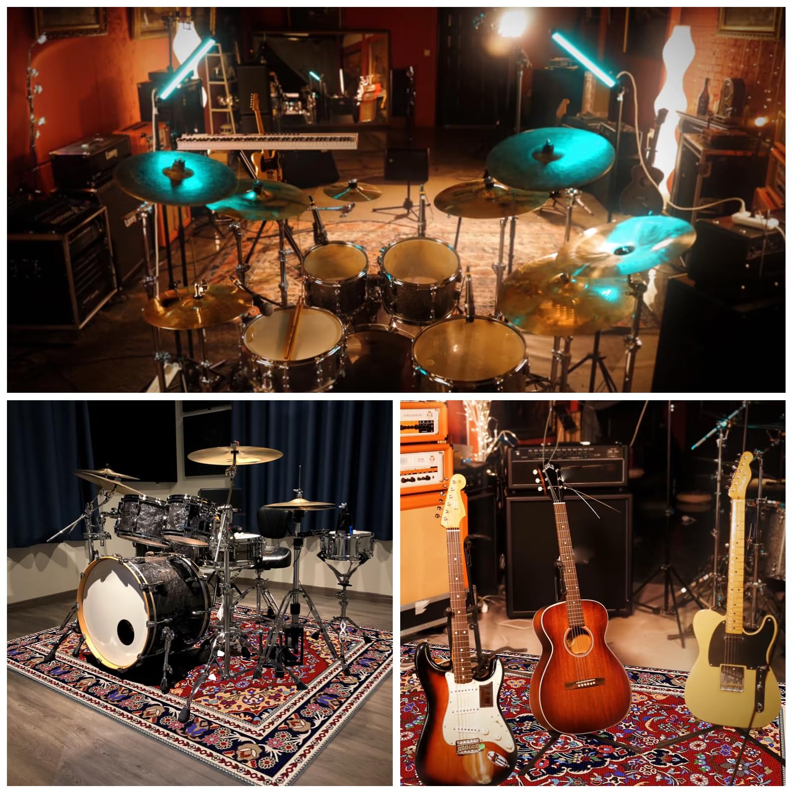 120 x 80 cm Alfombras Acusticas, Alfombra Bateria Electronica, Alfombrilla Insonorizada, Alfombra de Tambor para Caja Baterías Acústico Tambor y Otros Instrumentos Musicales