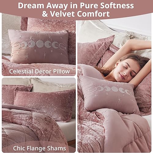 Miniatura 3 de Intelligent Design Juego de edredón King de terciopelo, juego de edredón de lujo con diamantes de lujo, juego de cama esponjoso con almohada