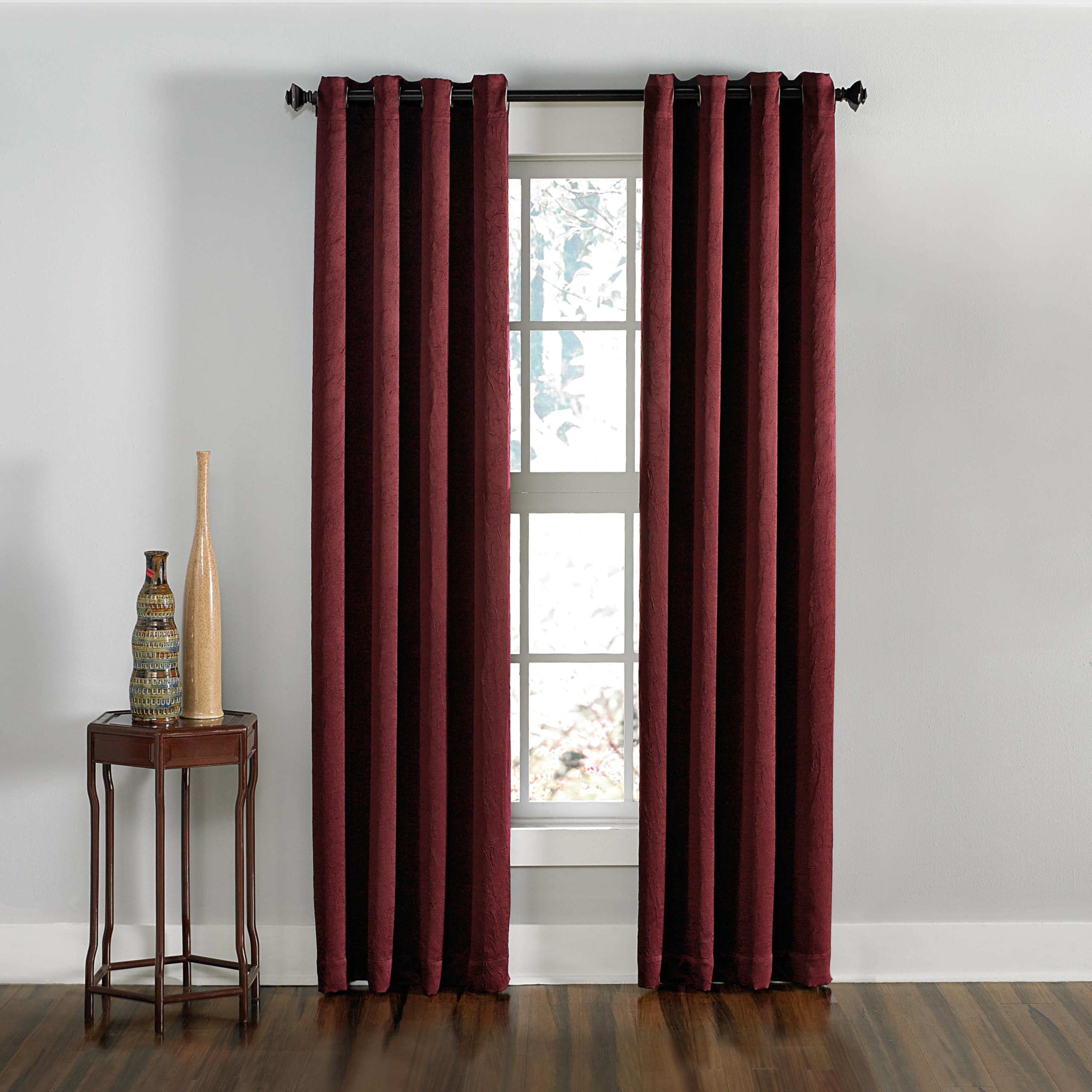 Curtainworks Lenox Grommet Curtain Panel, 50 by 108", Wine