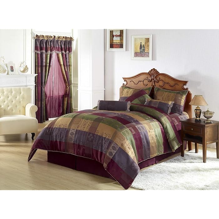 Buy Chezmoi Collection 7 Pieces Multi Color Gitano Jacquard Patchwork