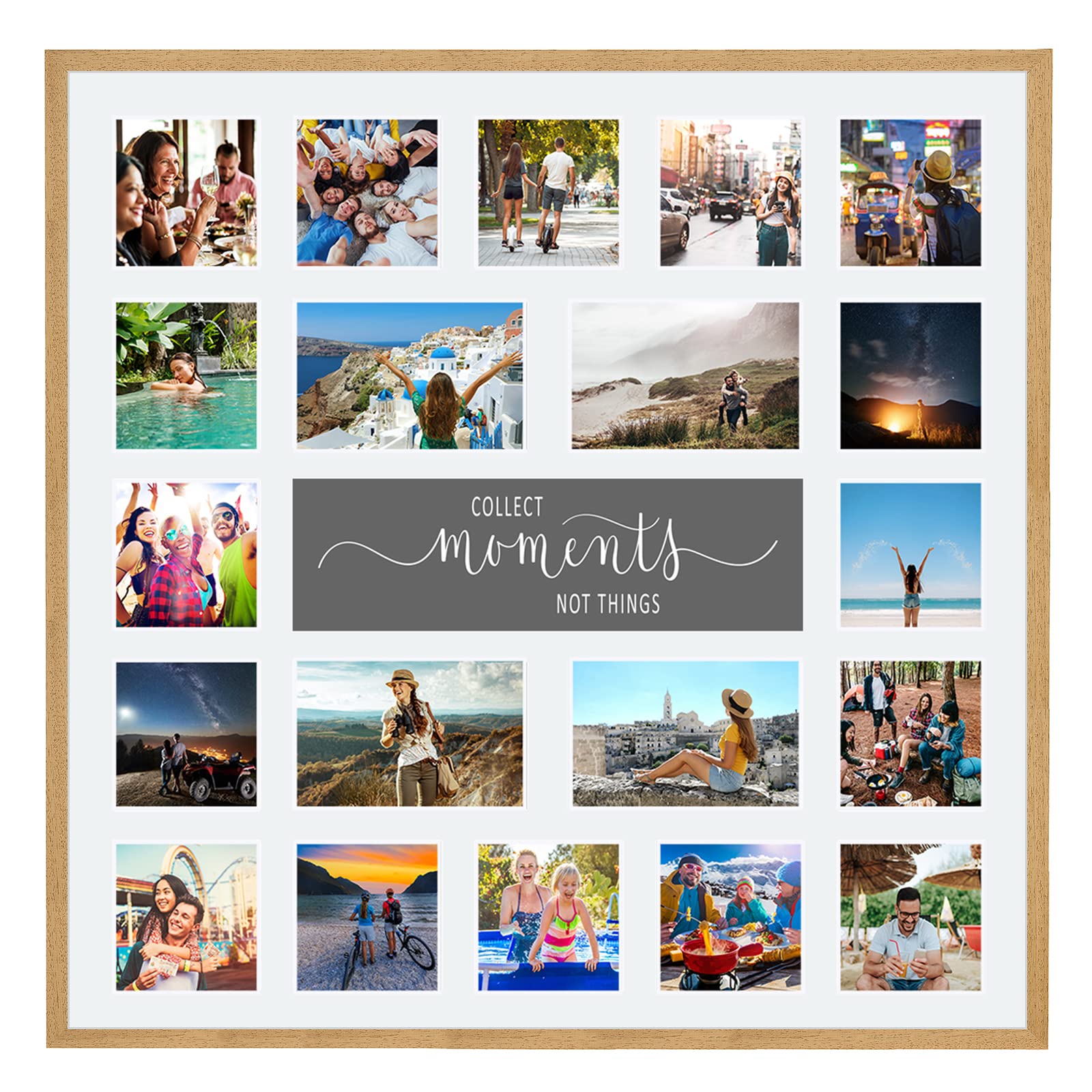 Boldon Framing Light Oak Large Multi Aperture Picture Photo Collage Frame, Colours And Designs (Moments, )