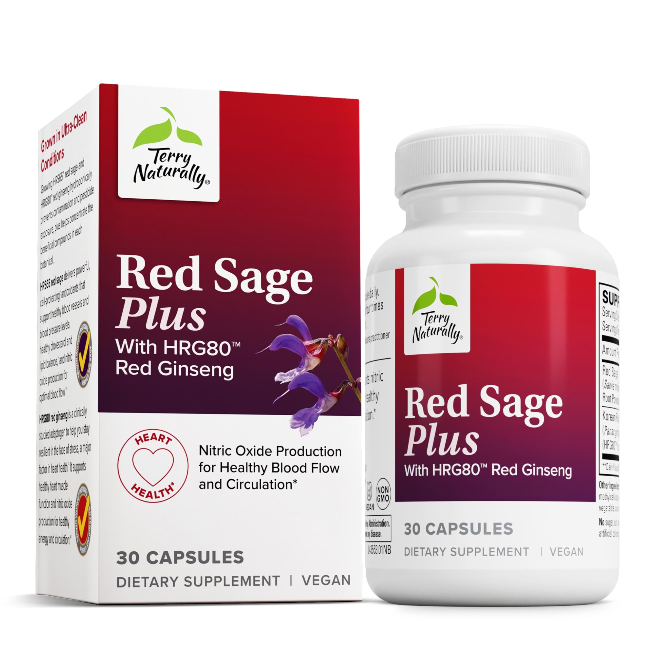 Terry Naturally Red Sage Plus - Nitric Oxide & Blood Flow - 30 Count