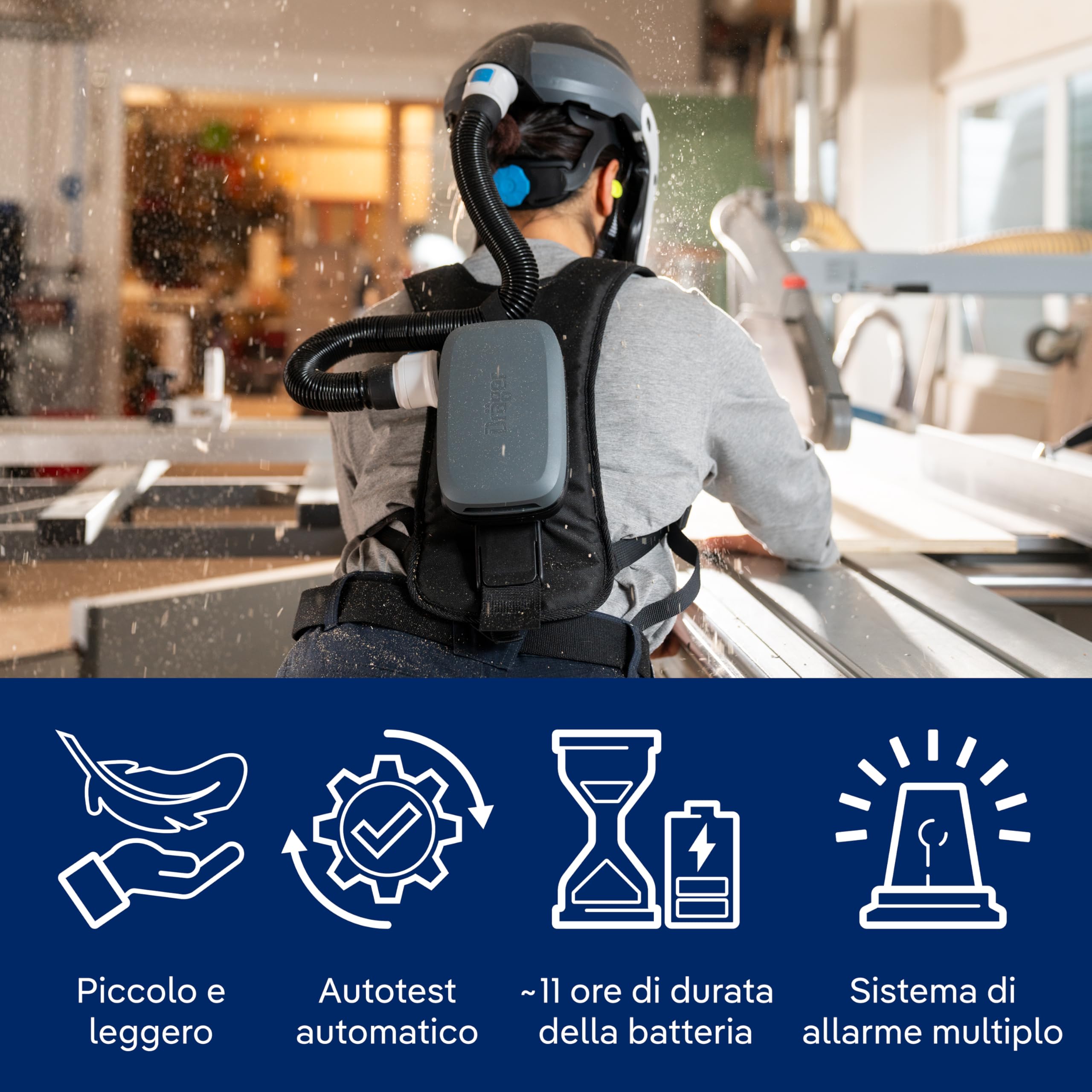 Dräger X-plore 8300, Respiratore a filtro assistito, Protezione avanzata contro polveri e particelle, Lavora in totale sicurezza, set PAPR con filtro P3