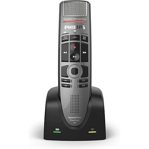 Philips SpeechMike Premium Air Wireless Dictation USB Microphone, Push-Button