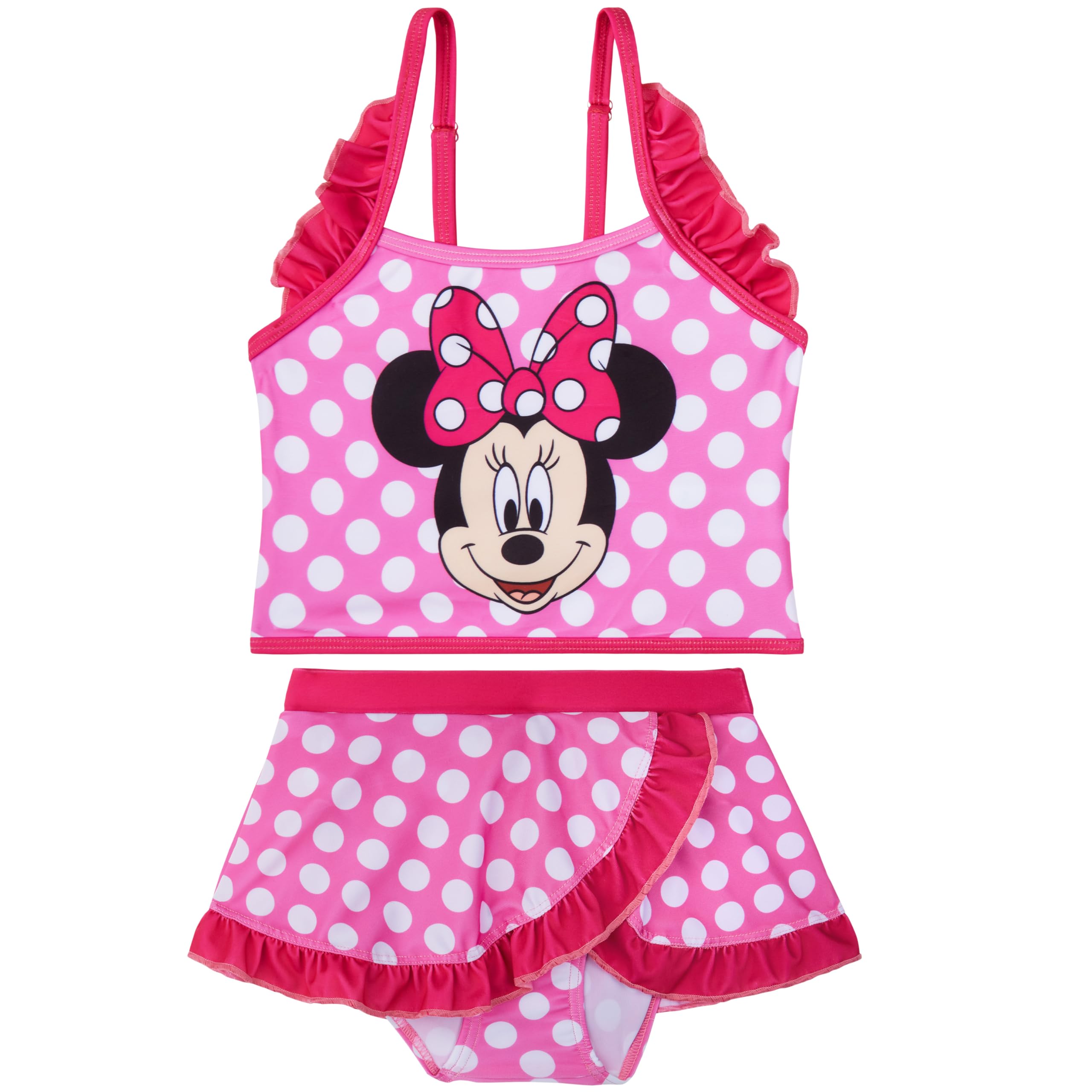 Get Trend Disney Stitch | Minnie Mouse Bikini Bambina Set, Costume Piscina Bambina Due Pezzi con Balze e Cinturino Regolabile, Estivo Regalo Ragazza