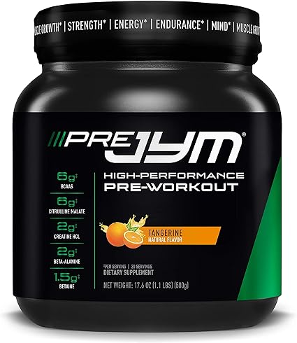 Amazon Com Pre Jym Pre Workout Powder Bcaas Creatine Hci Citrulline Malate Beta Alanine Betaine And More Jym Supplement Science Tangerine Flavor 20 Servings Everything Else
