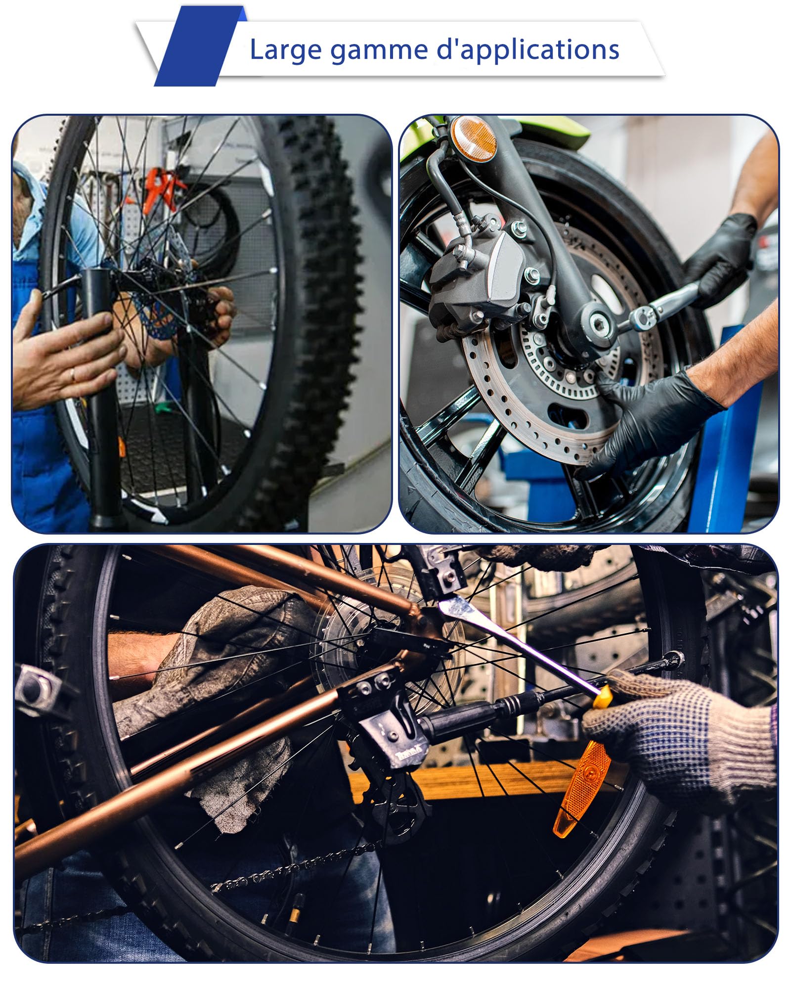 Velo Extracteur de Roulements Interieur avec valises moulées par soufflage Arrache Roulement avec 5 Pinces(9-23mm) pour Roulements Vélo, Roulements à Aiguilles, Roulements Boîte Vitesses...