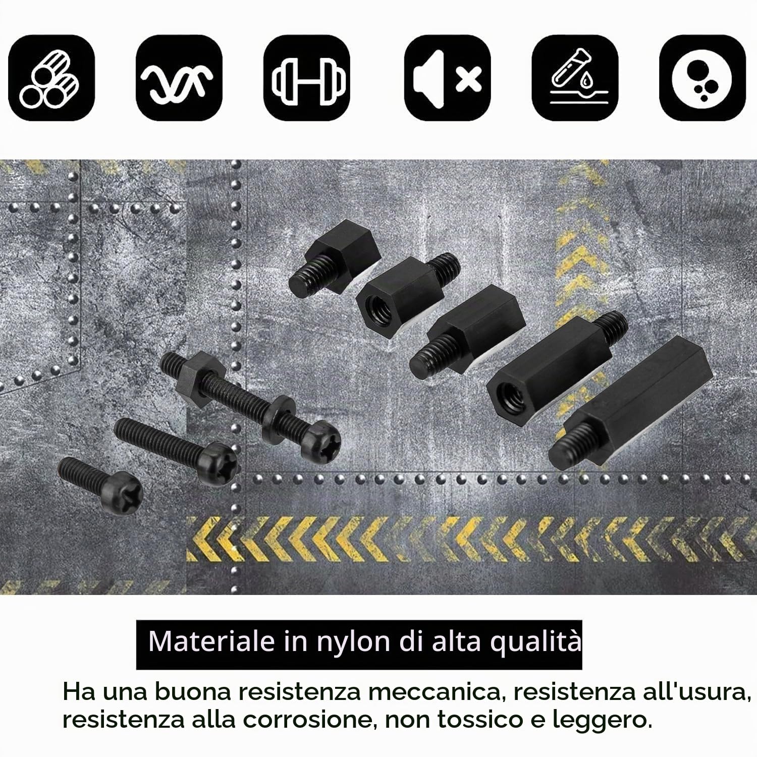 335 Pz M2.5 Distanziatori Esagonali in Nylon Nero, Hex Distanziatore Maschio Femmina in Nylon, Viti a Testa Croce Bulloni e Dadi Set, Vite e Dado e Rondelle Assortimento Kit per Scheda Madre PCB