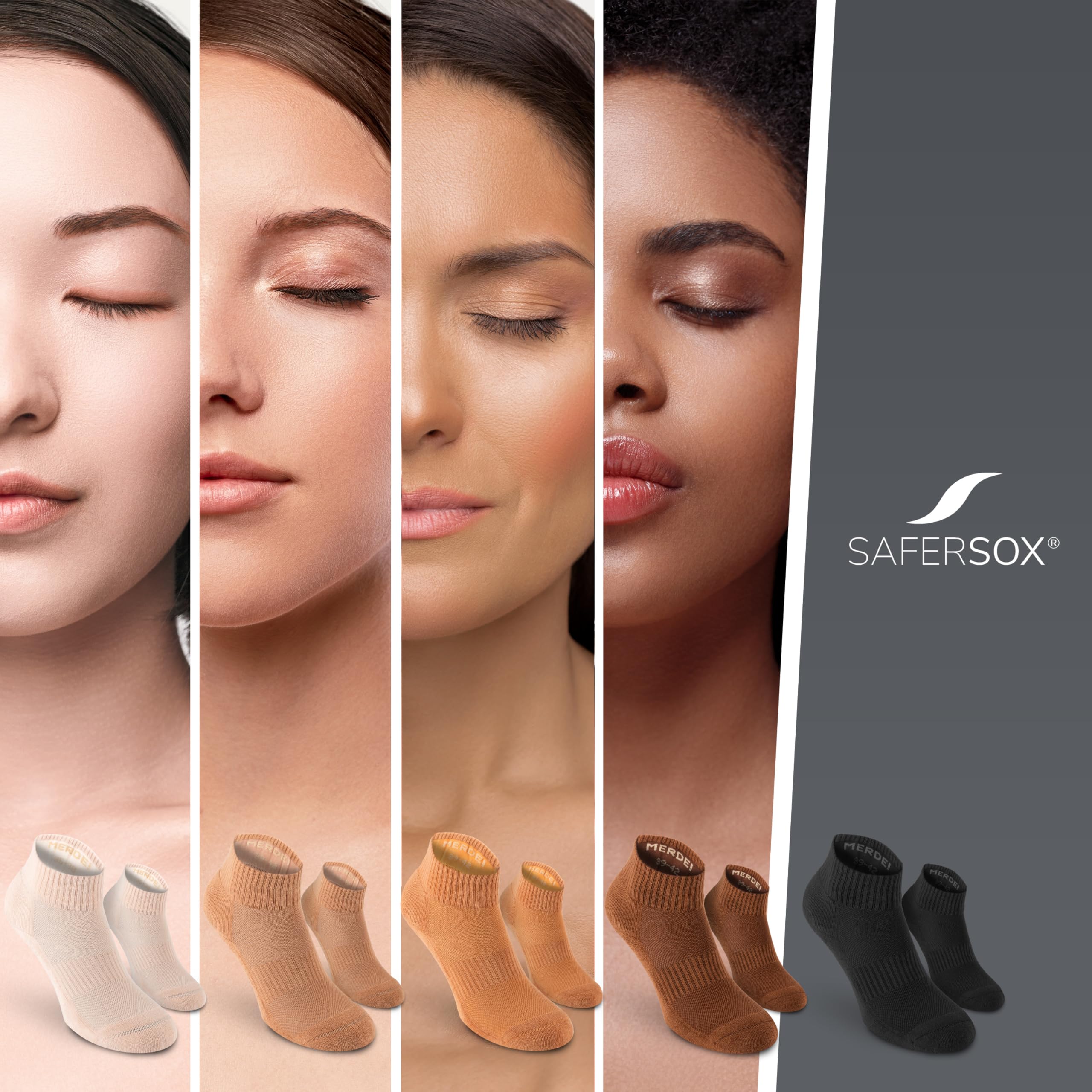 Safersox Calcetines de danza ballet y danza contemporánea – 3 pares para mujeres y hombres