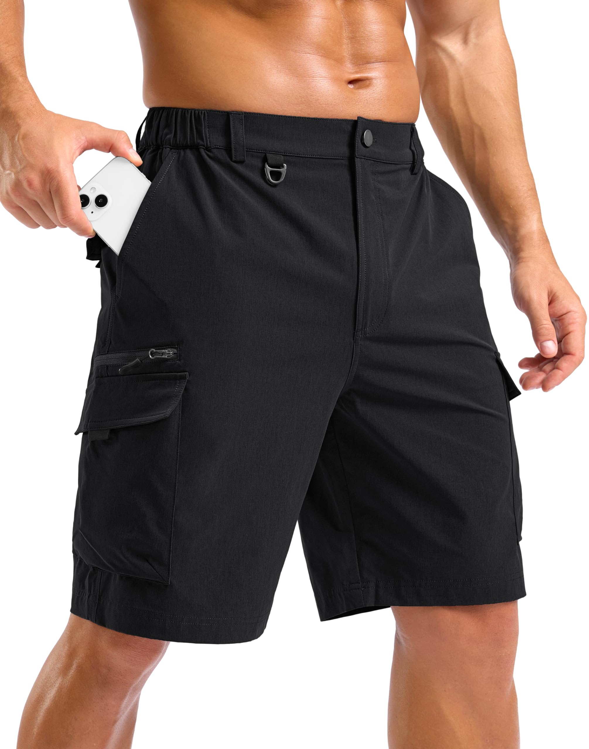 Pudolla Men's Hiking Cargo Shorts with 7 Pockets