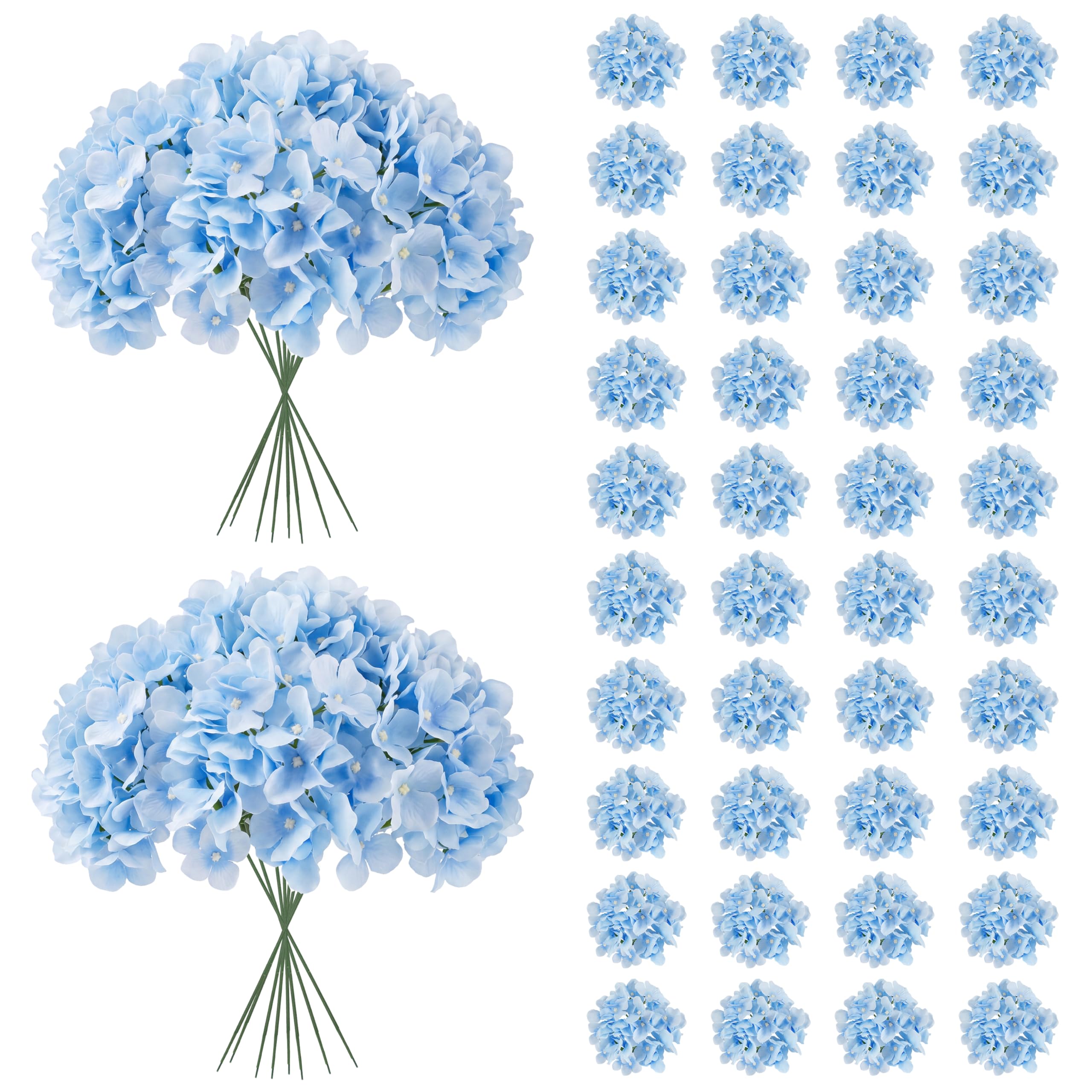 JPSOR 40pcs Silk Flower Heads and Stems