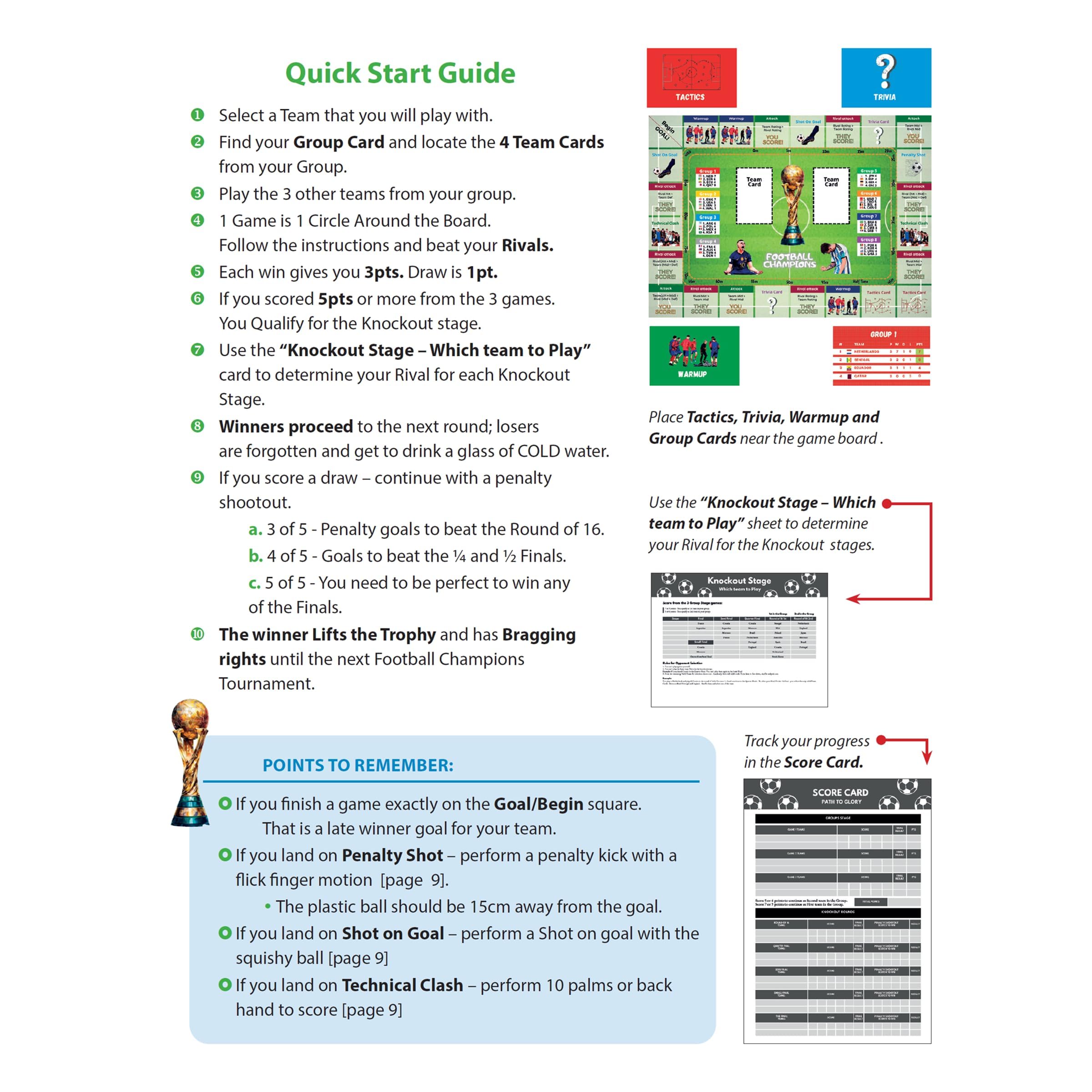 Football Champions Gioco da tavolo - Giochi da tavolo per famiglie per bambini e adulti - Gioco da tavolo strategico di calcio - Gioco a quiz sportivi 1-4 giocatori - Edizione Cup