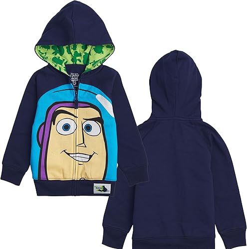 Miniatura 3 de Disney Toy Story Big Face - Sudaderas con capucha y cremallera de personajes Buzz Lightyear, Sheriff Woody Niños y niñas, talla unisex