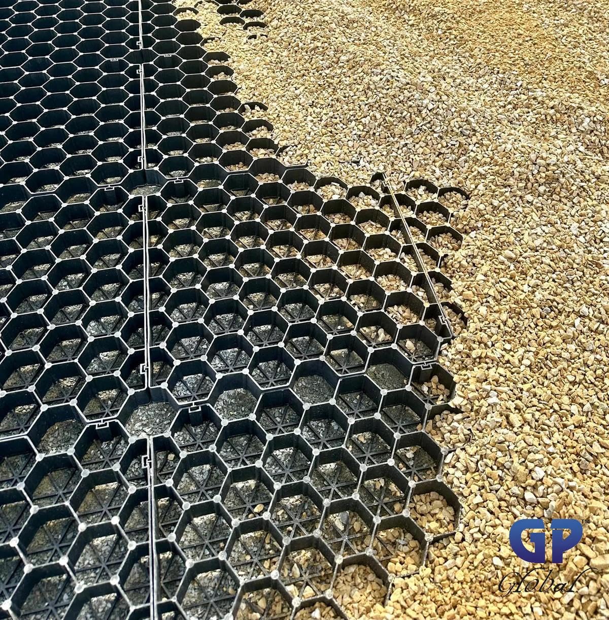 Condition photo showing Good Condition for gp global terrabrace heavy duty plastic gravel grid ground stabilizer, permeable grass paver panels, 15.8" x 15.8", 1.2" thick, covers 14 sq ft (8 panels), driveway, parking pad, grass & shed base
