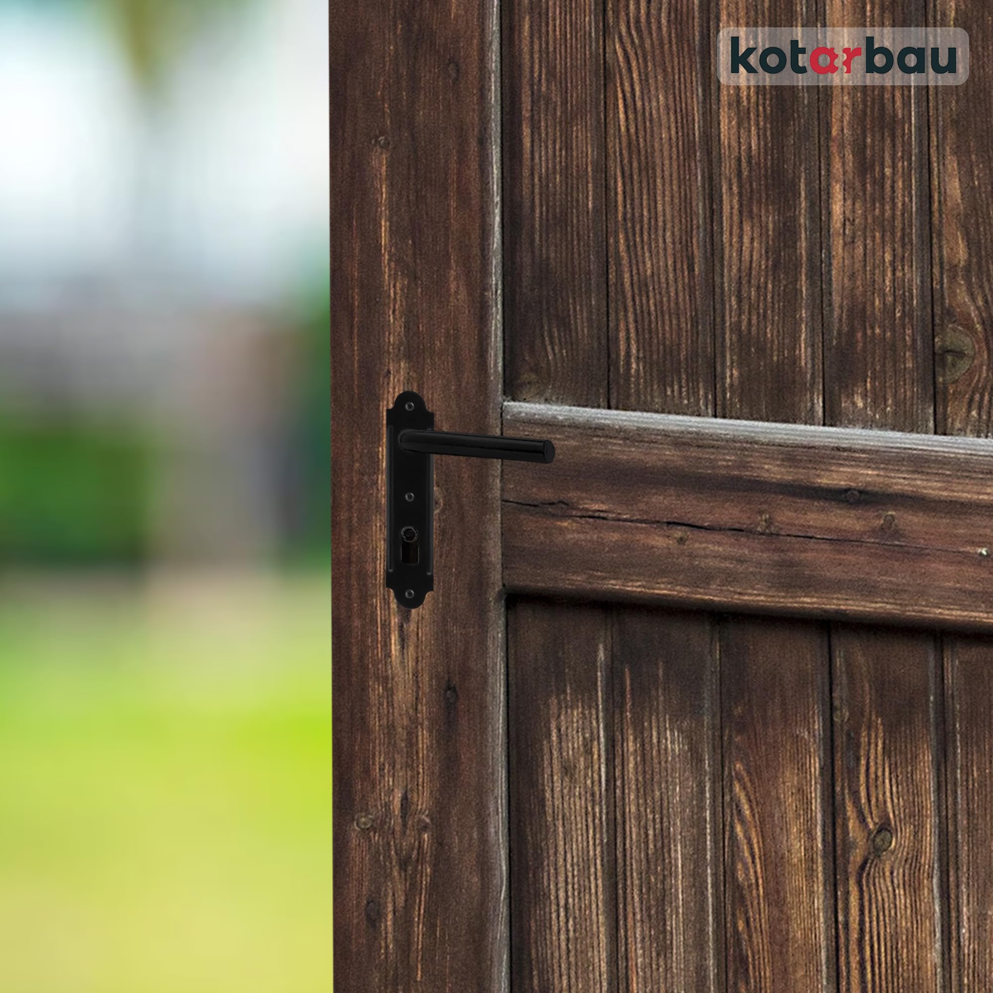 KOTARBAU® Cerradura de sobreponer 65 mm, Cerradura Exterior, Cerradura de Campo, Cerradura de Acero Negra, Cerradura Robusta, Cerradura para Puertas de Madera, como portones, Vallas o cercas