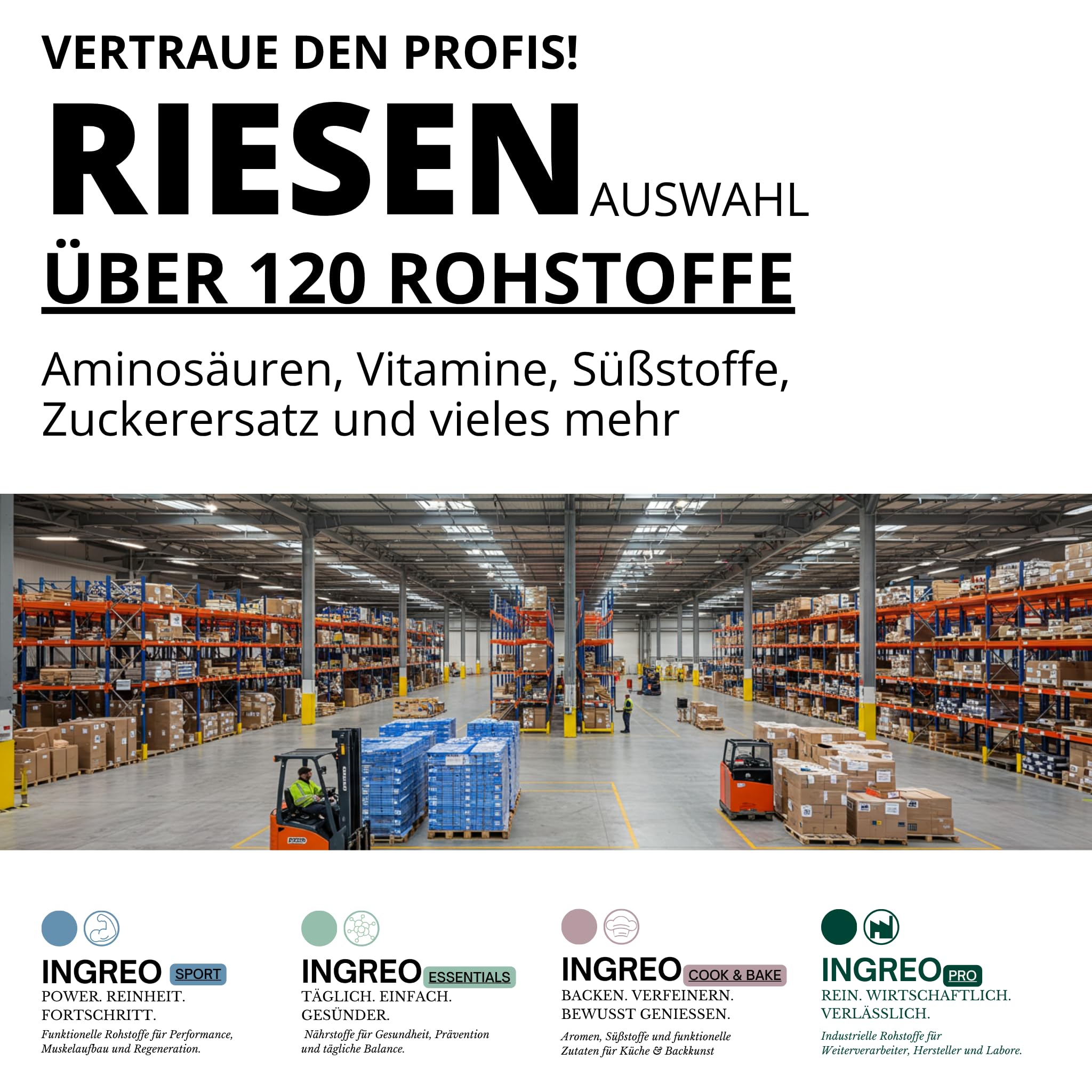 1 kg | Glucosamin HCl Pulver | Glucosaminhydrochlorid | fermentativ hergestellt | vegan | Rohstoff für Nahrungsergänzung | ohne Zusätze | INGREO