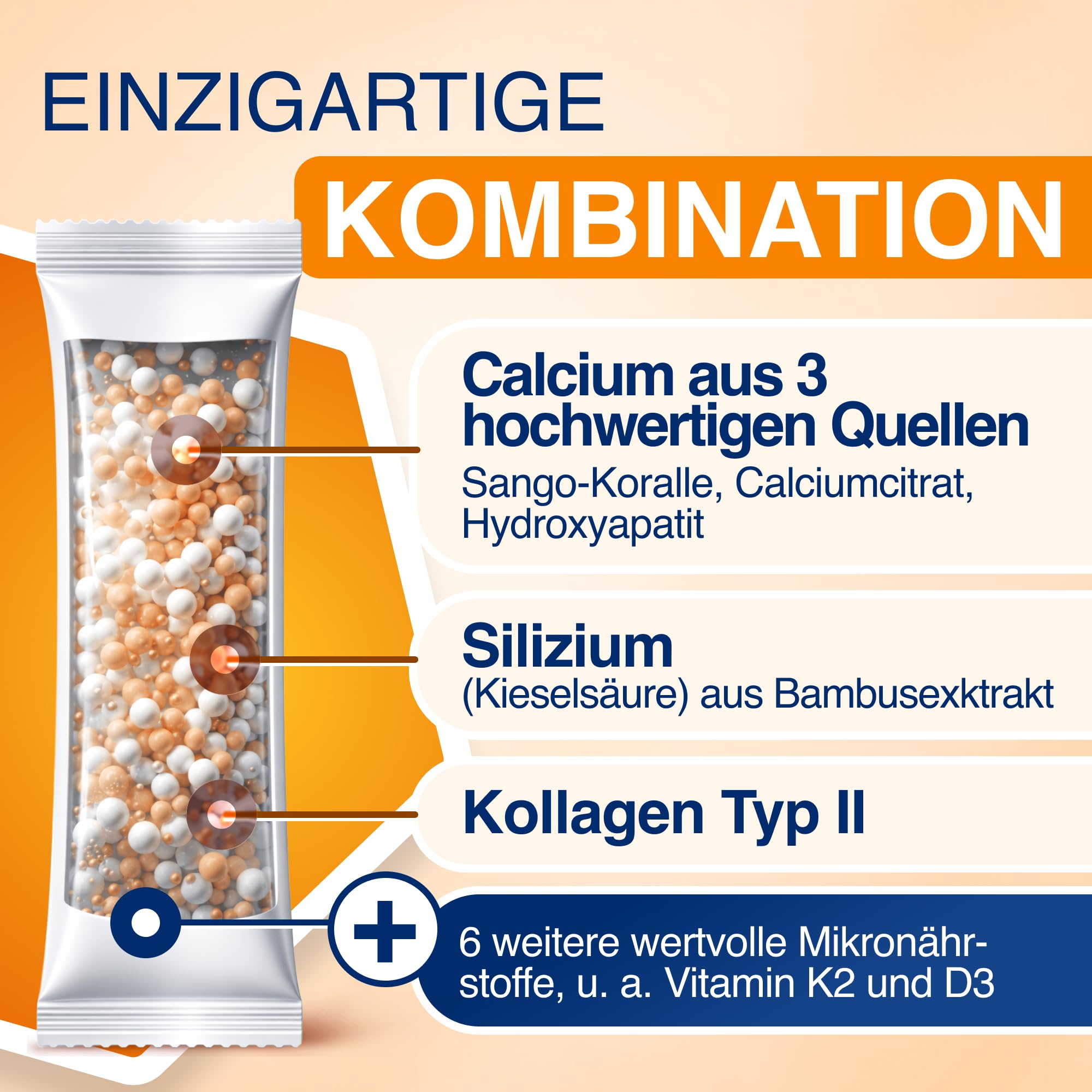 Gelencium Osteo Complex – 800 mg Calcium aus 3 Quellen – 30 Sticks | CalGo Hydroxyapatit, Sango-Koralle & Calciumcitrat · Mit Vitamin D3, K2 & Mangan für normale Knochen