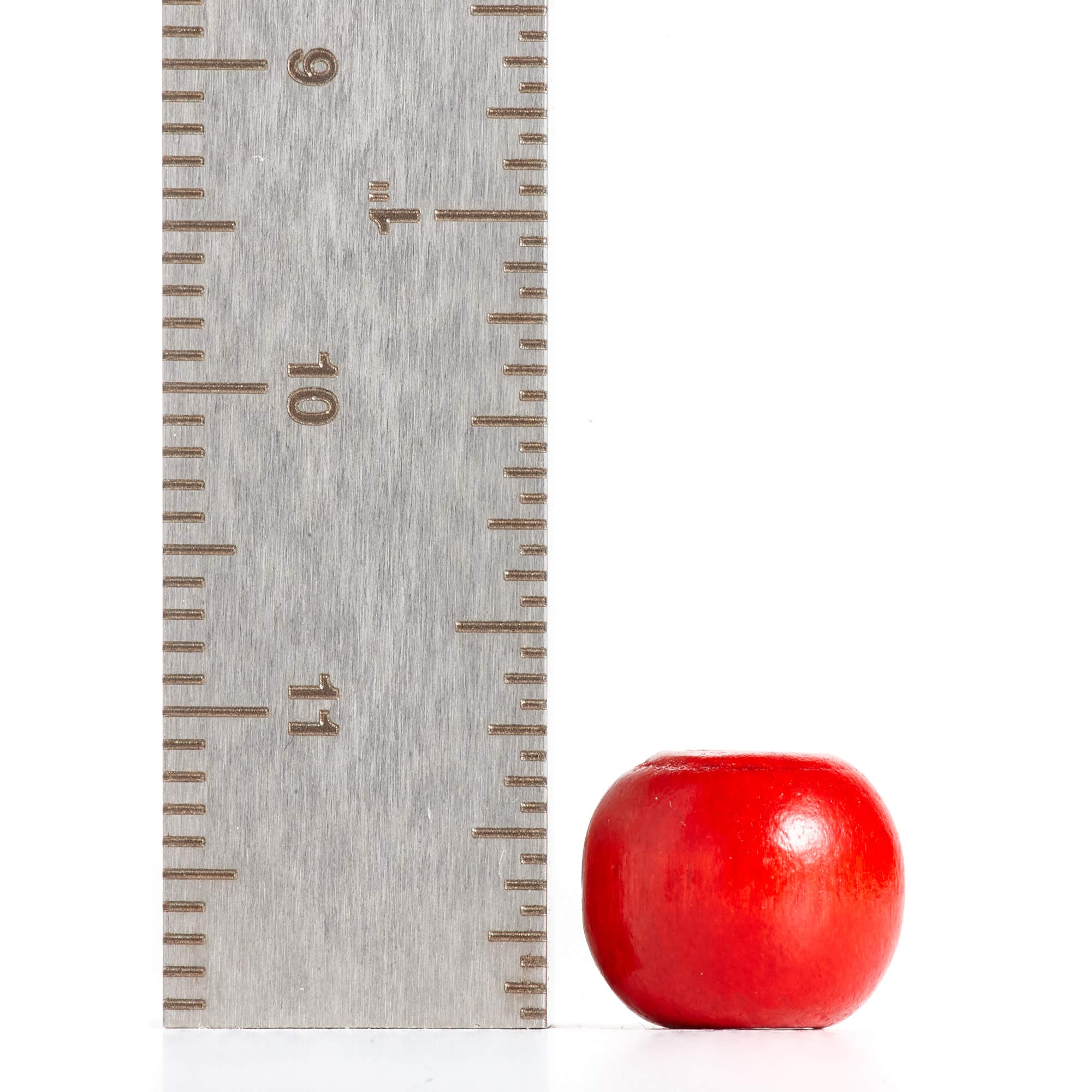 Koraliki z dużymi otworami, Opakowanie 600 wielokolorowych okrągłych koralików drewnianych o wymiarach 10 mm x 9 mm z otworem 3 mm