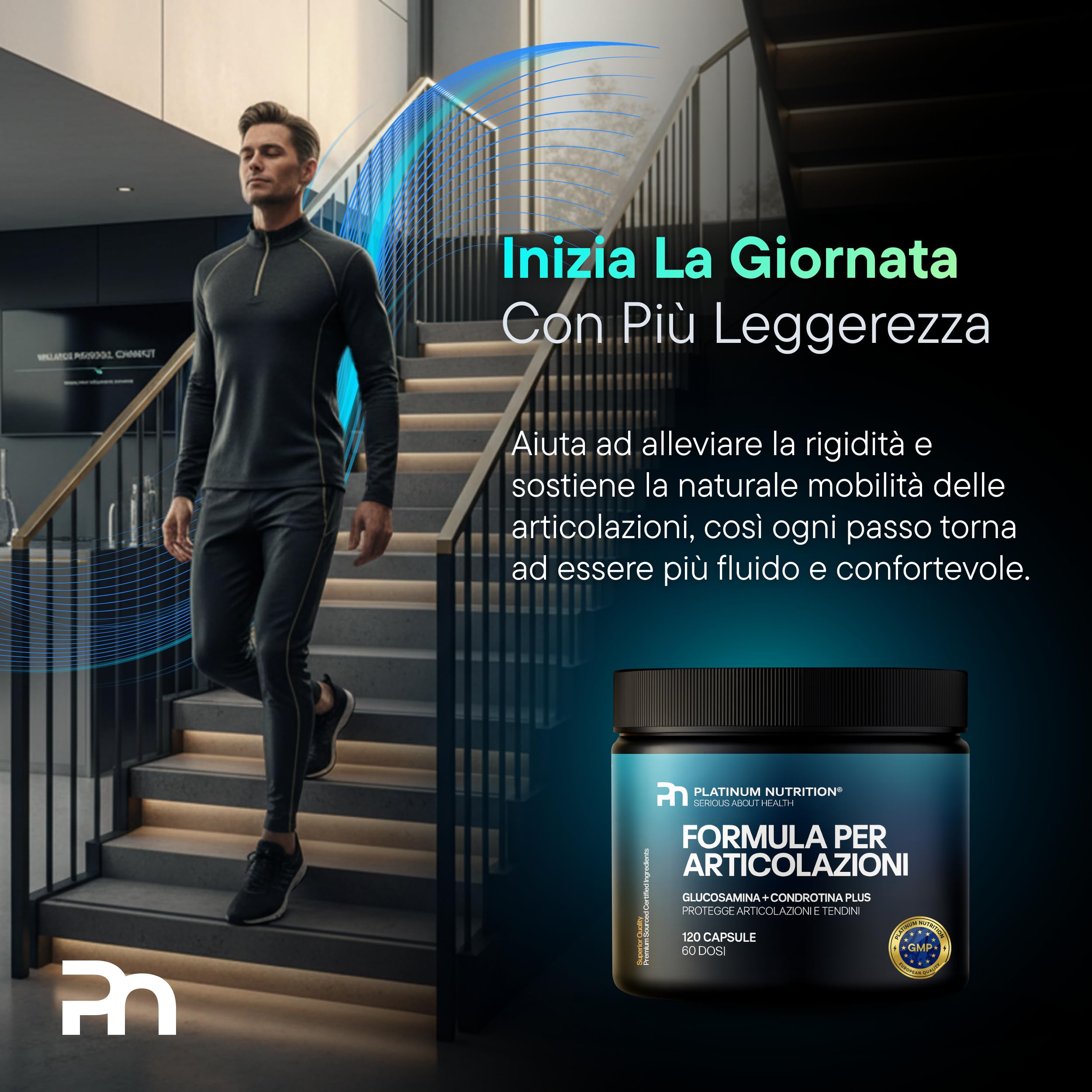 Joint Complex con Glucosamina Condroitina MSM, Vitamina C e B6 | Integratore Articolazioni Cartilagine Ginocchio, Ossa e Tendini | Aiuta a Ridurre Dolori Articolari | 120 Capsule