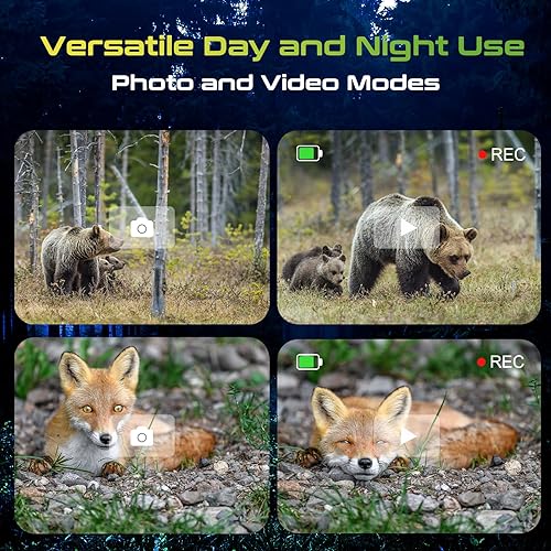 Miniatura 5 de Grey Bear Gafas de visión nocturna, prismáticos infrarrojos 9X, IP54 para observación de vida silvestre, camping, senderismo, seguridad, rango